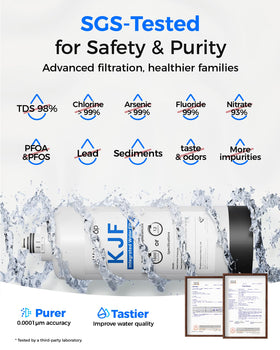 Waterdrop KJ600 smart faucet display showing TDS and filter status