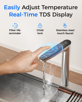 Waterdrop KJ600 temperature control from 104 to 203°F for hot water