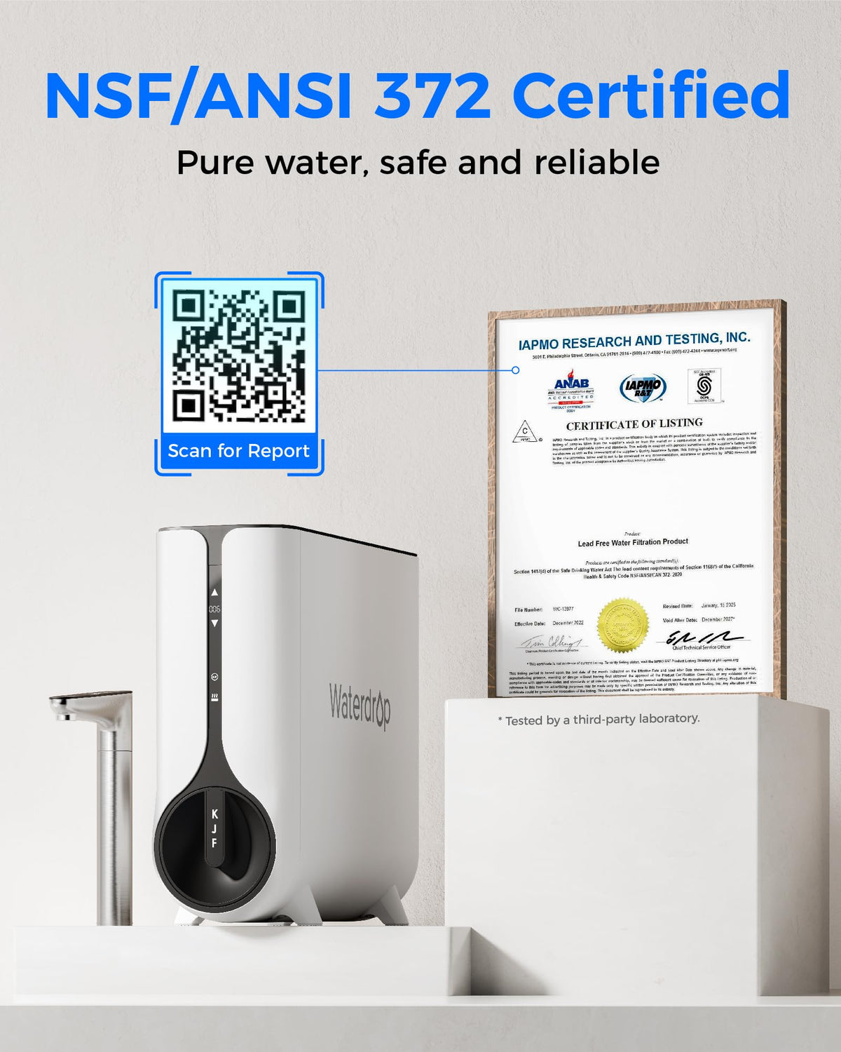 Waterdrop KJ600 under-sink installation, space-saving design