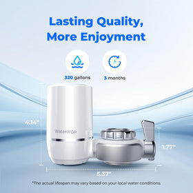 Waterdrop leak-proof faucet attachment ensures easy, mess-free setup.