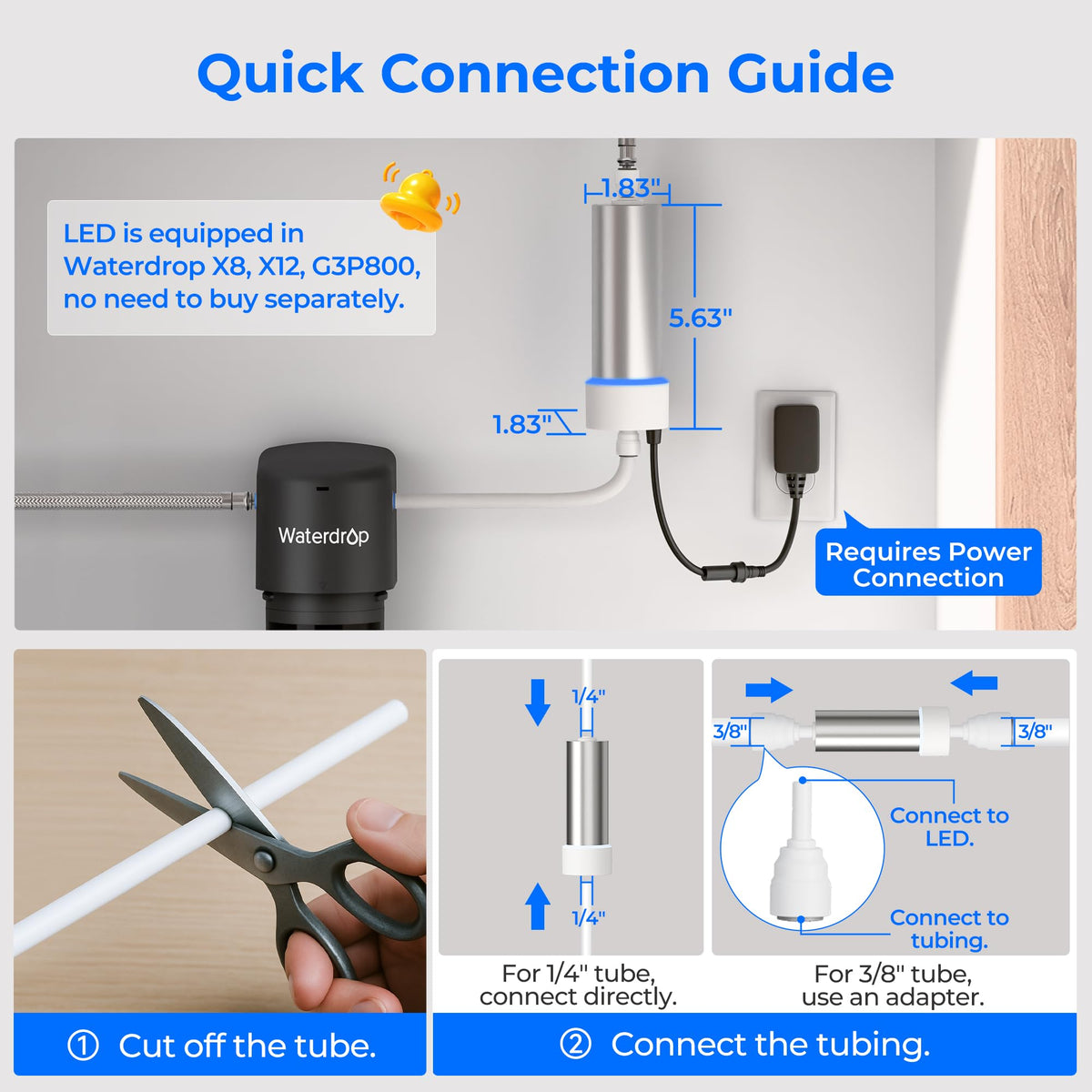 Waterdrop UV unit is FCC-certified for safe household electrical performance.