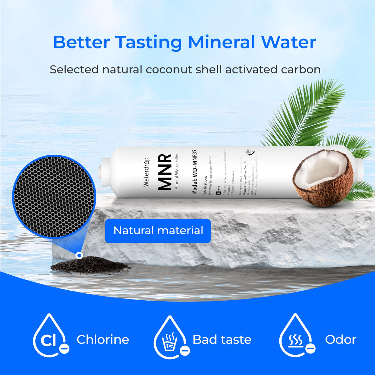 Waterdrop MNR35-2 restores natural minerals like calcium and magnesium