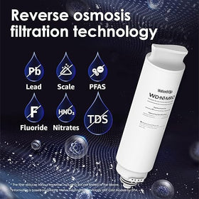 Waterdrop N1-MRO filter membrane close-up highlighting filtration detail.