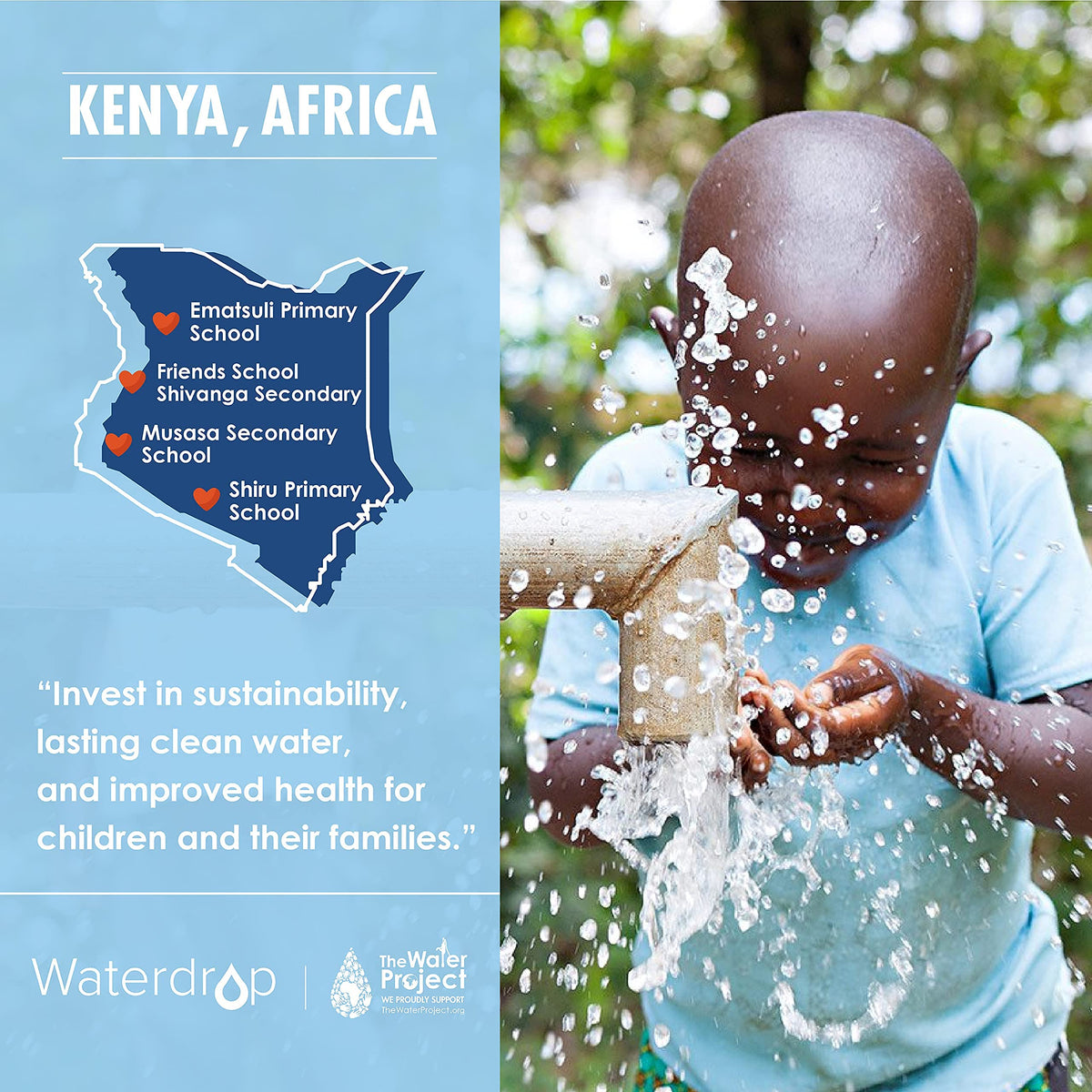 Waterdrop pack of 2 label communicates value and ongoing supply