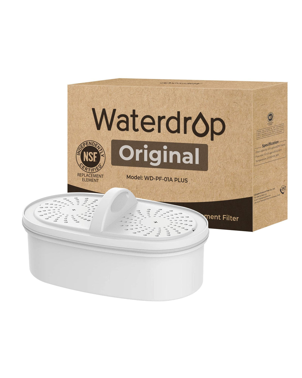 Waterdrop PF-01A front view ready for quick replacement in your pitcher system
