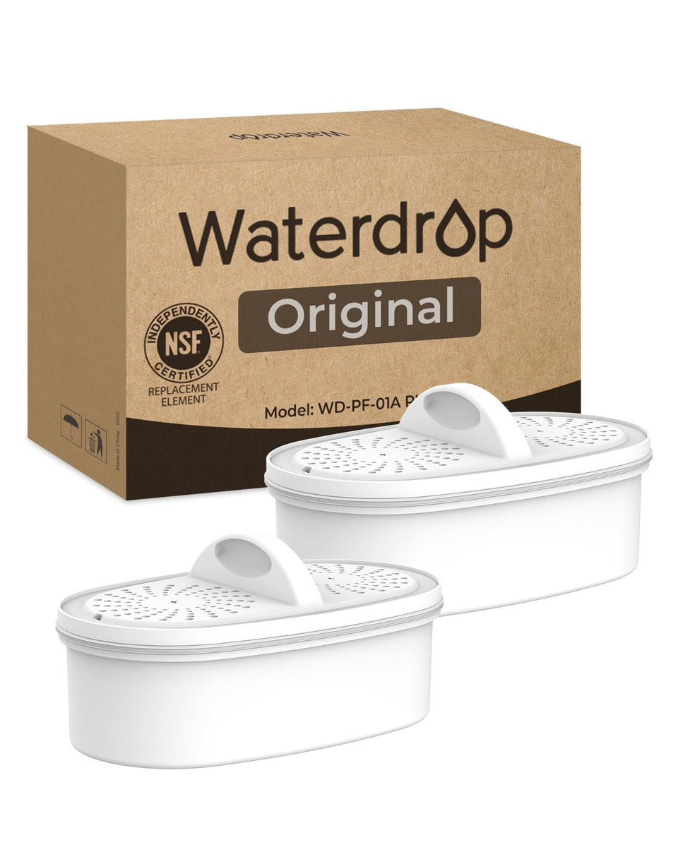 Waterdrop PF-01A Plus filter cartridge fits all pitcher models for cleaner, better-tasting water.