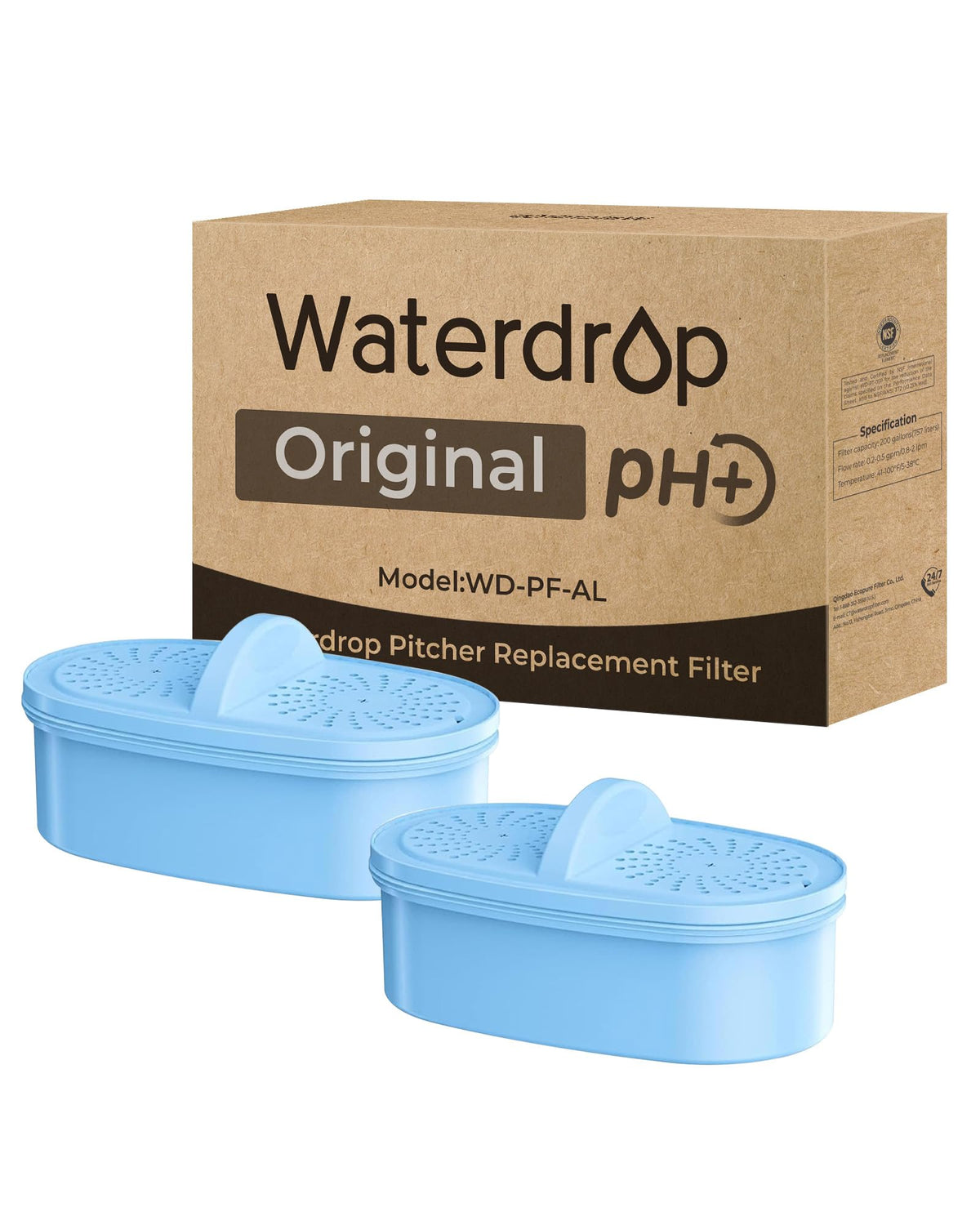 Waterdrop PF-AL alkaline filter bottle front view for crisp, mineral-enhanced water.