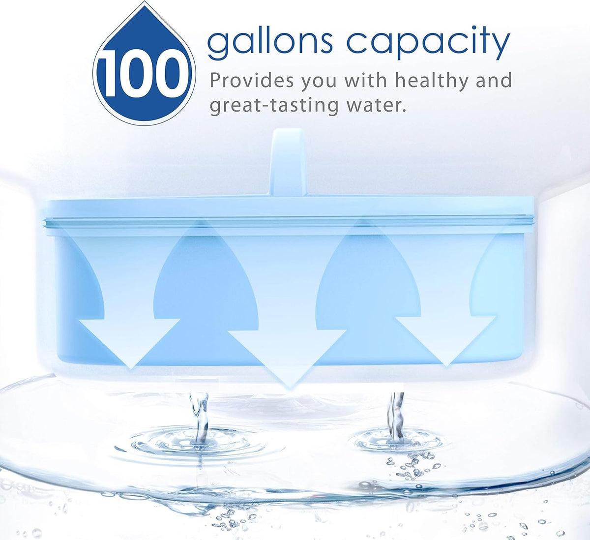 Waterdrop PF-AL filtration in action with flow testing in a kitchen.