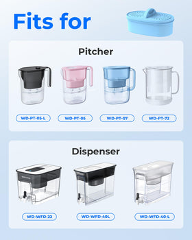 Waterdrop PF-AL alkaline filter side view showing slim, space-saving design.