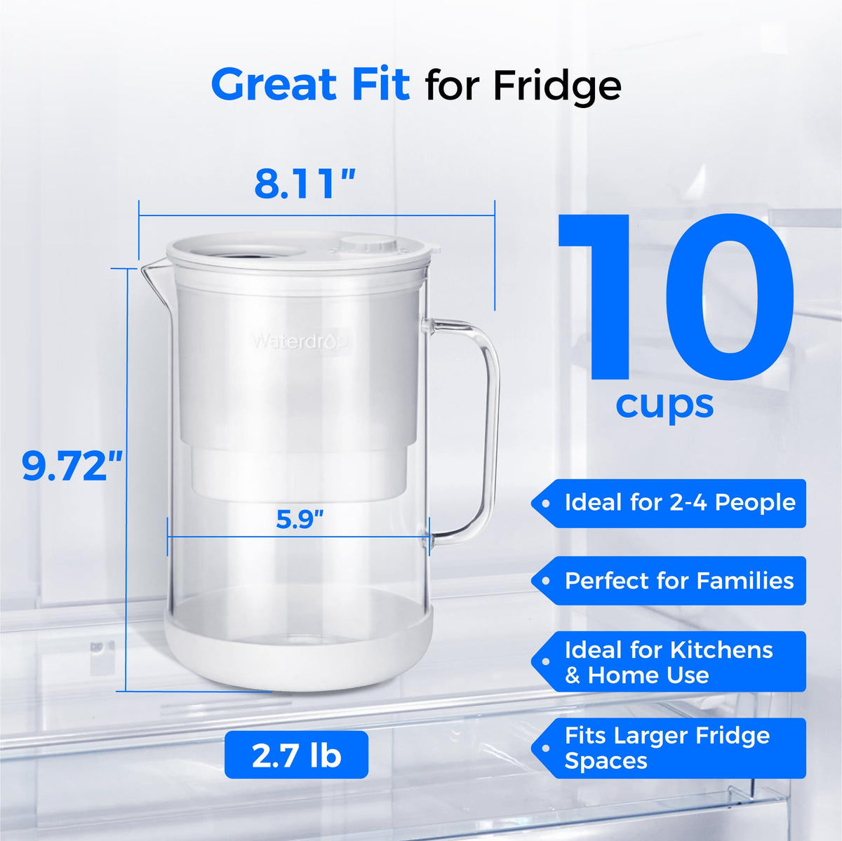 Waterdrop PT-09W 5-stage filter close-up demonstrates filtration depth