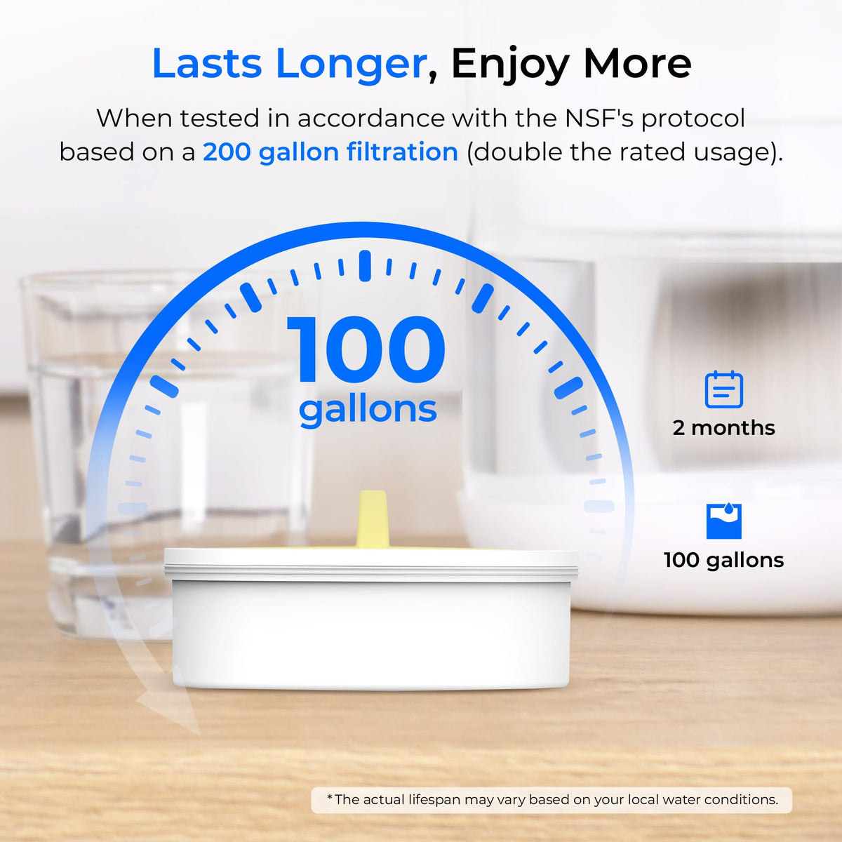 Waterdrop PT-09W glass body BPA-free for safer water