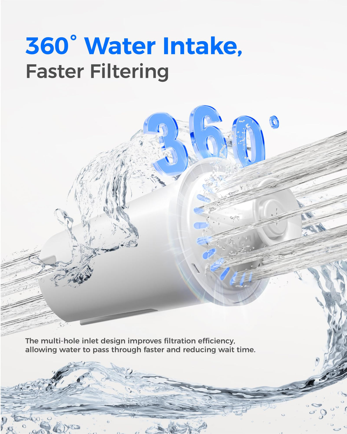 Waterdrop PT-11W four-stage filtration graphic highlights chlorine and odor reduction