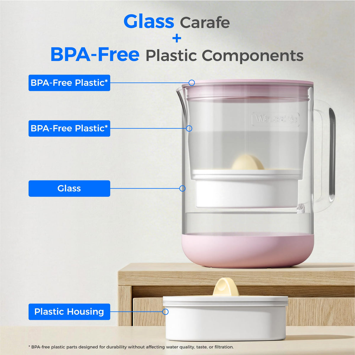Waterdrop PT-72P 7-cup capacity markings help portion water.