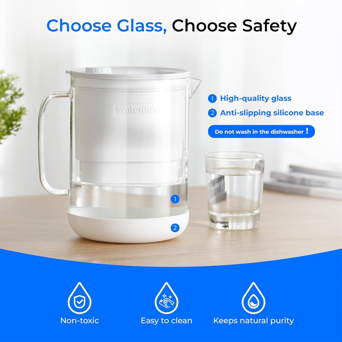 Waterdrop PT-72W lid close-up highlighting secure seal and modern design.