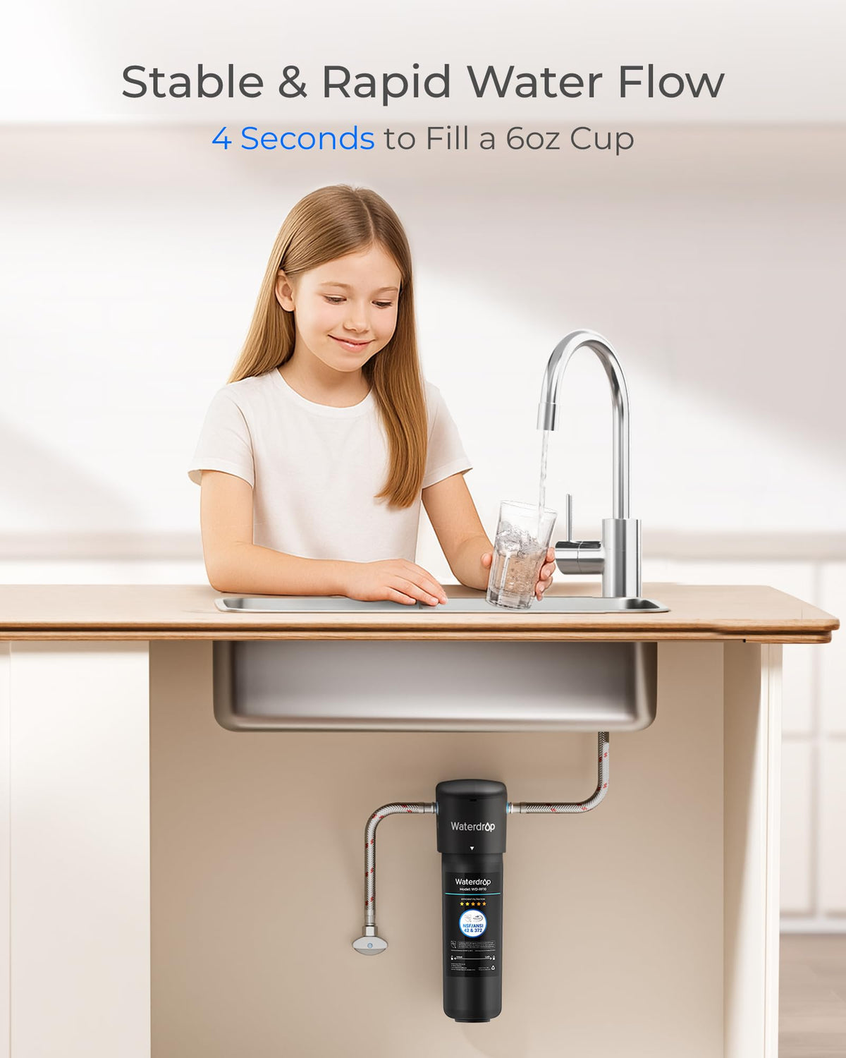Waterdrop RF10 BPA-free and lead-free materials support safe drinking water.