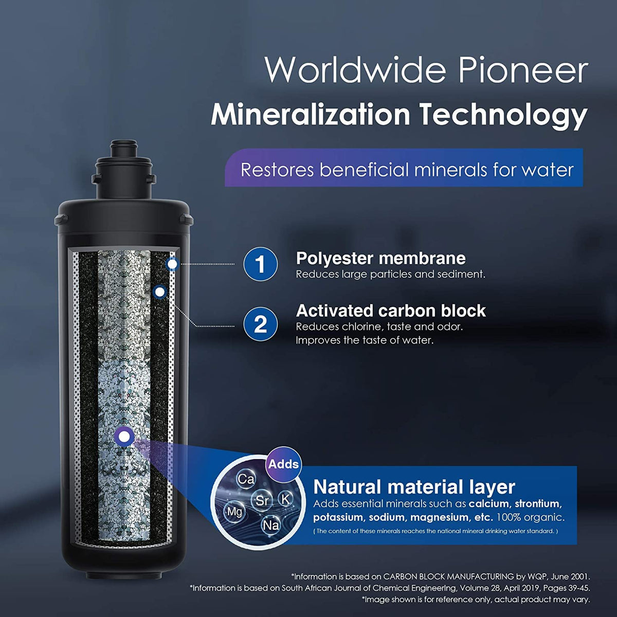 Waterdrop RF10-MZ filter media detail highlights natural mineral media