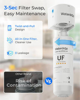 Waterdrop RF10W-UF uses lead-free materials for safer filtration