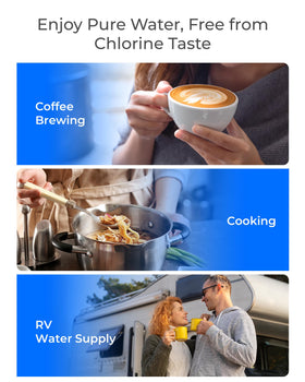 Chlorine taste and odor reduction in home drinking water