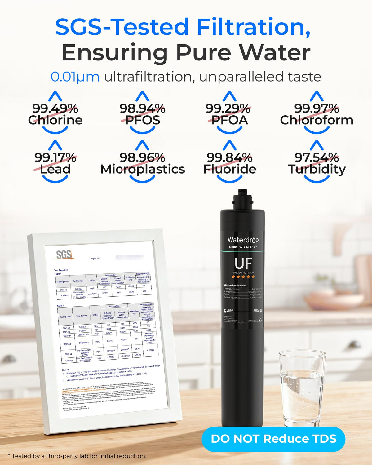 Waterdrop RF17-UF twist lock replacement enables tool-free filter changes