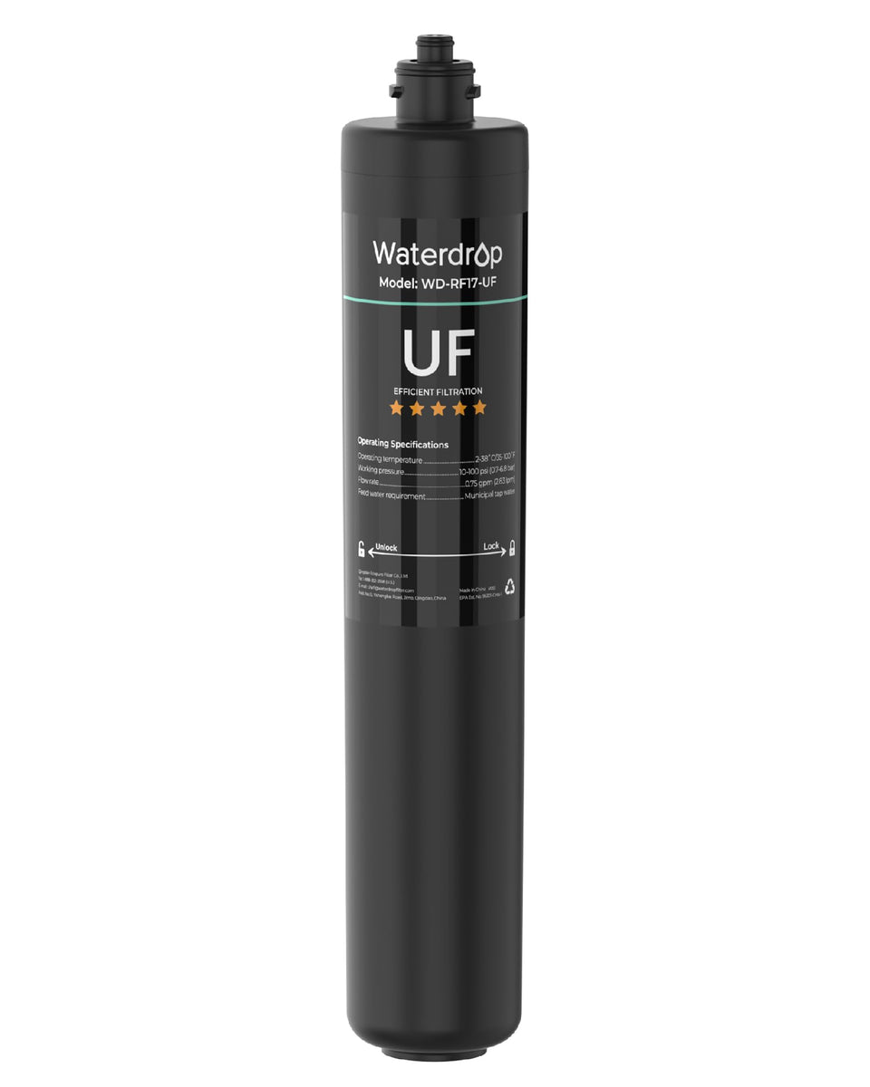 Waterdrop RF17-UF zero point zero one micron filter delivers precise filtration at the tap