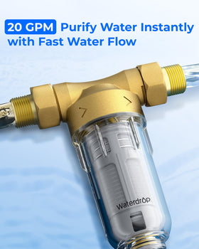 Waterdrop backwash-ready unit makes maintenance quick and simple.