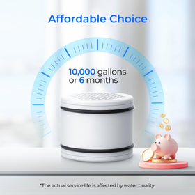 Waterdrop shower filter maintains steady flow for a comfortable daily shower.