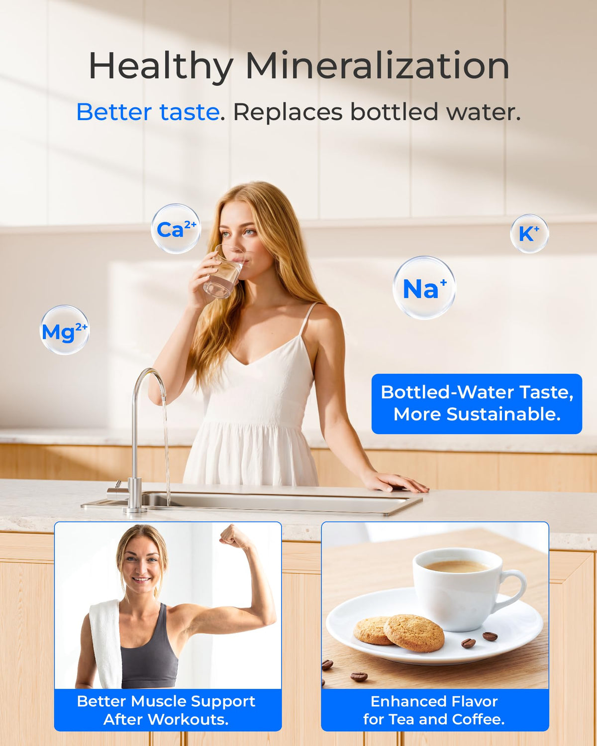 Waterdrop T3-T 220 GPD lead-free materials reassure safe drinking water