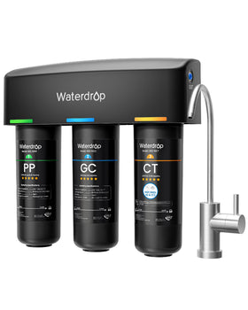 Waterdrop TSB front view under-sink filter showing compact design