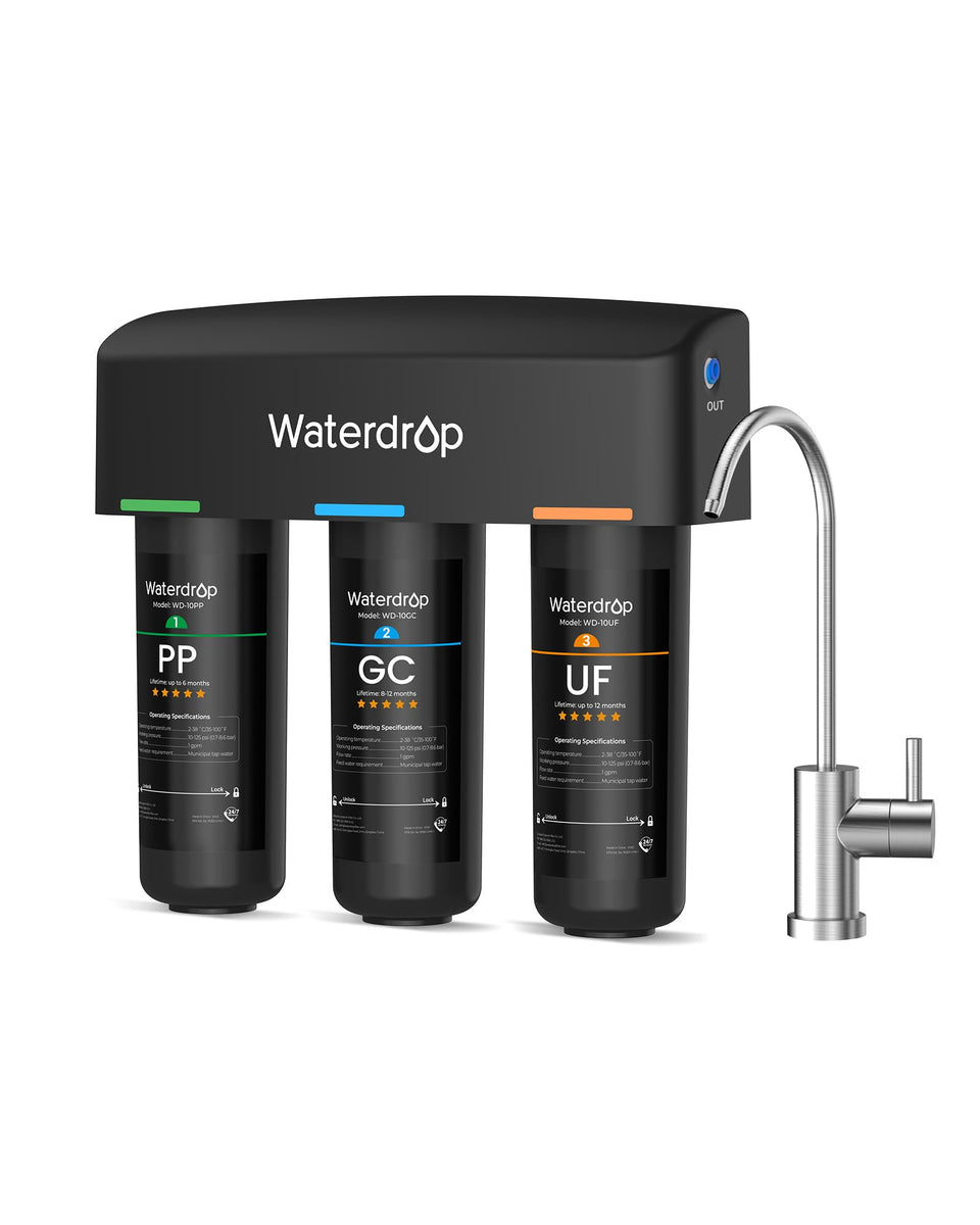 Waterdrop TSB-UF nine-stage filtration improves taste and reduces odors in tap water.