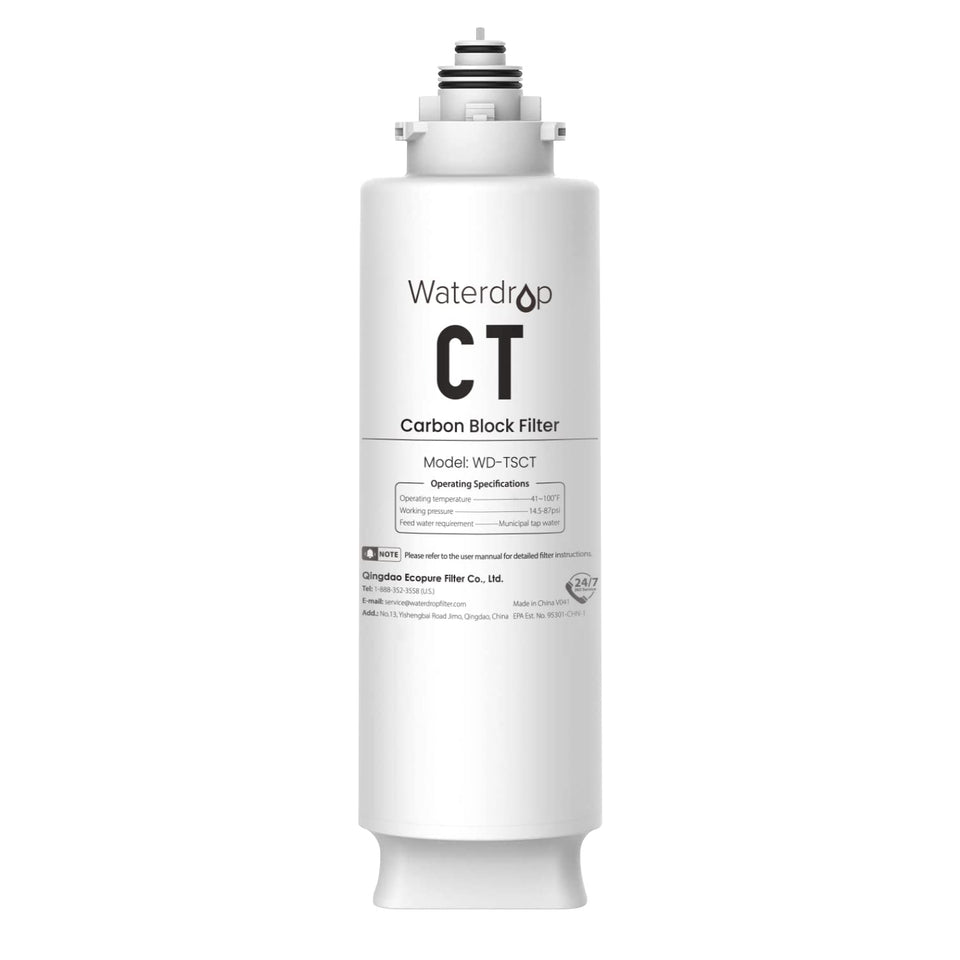 Waterdrop TSCT under-sink filter pour: improved taste.