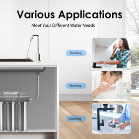 Waterdrop TST-UF quick-connect faucet compatibility close-up.