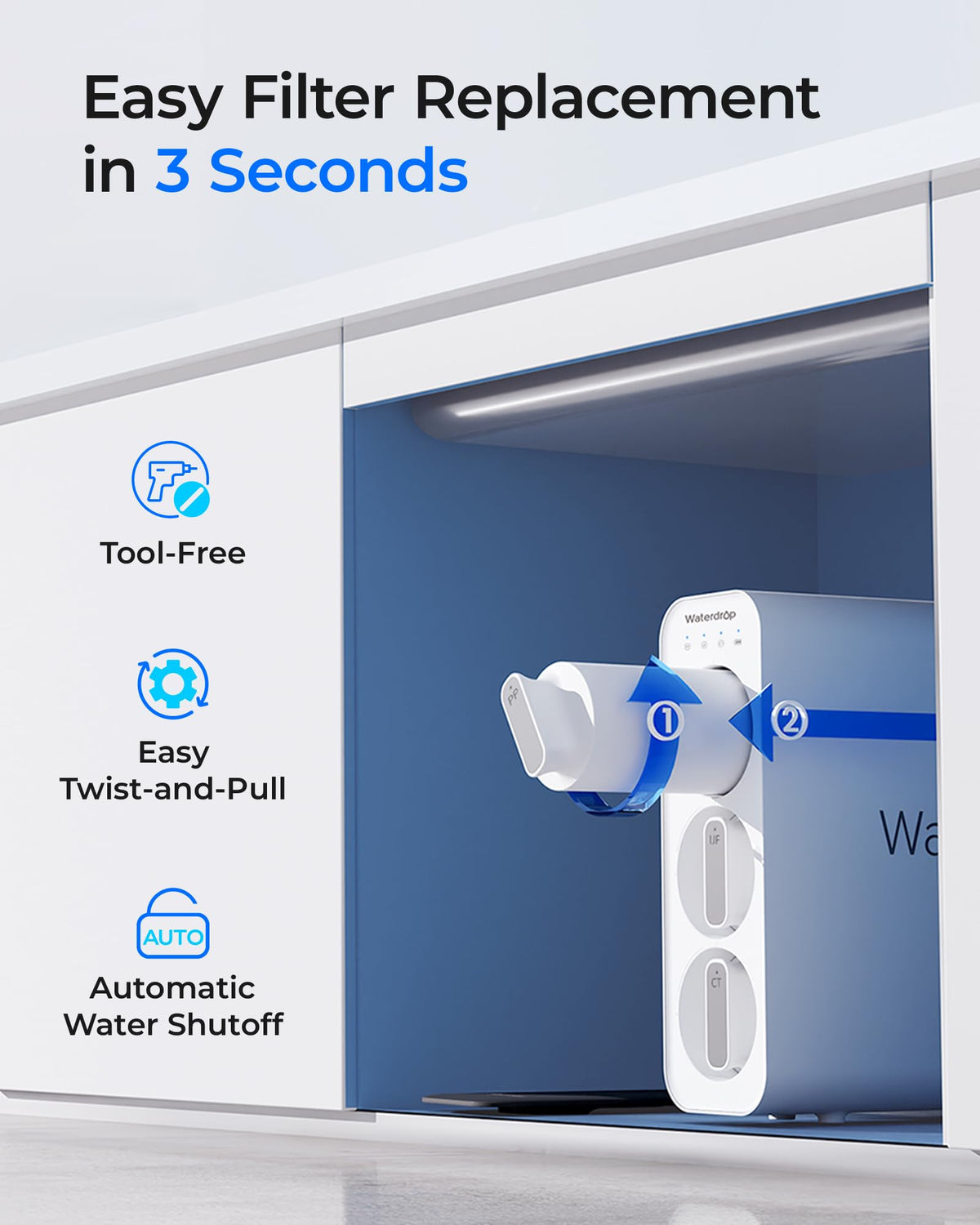 Waterdrop TSU compatibility image illustrating WD-TSU-B and WD-TSU-W models