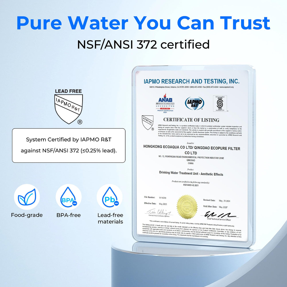 Waterdrop UA-5Y tasting water improvement and odor reduction at tap
