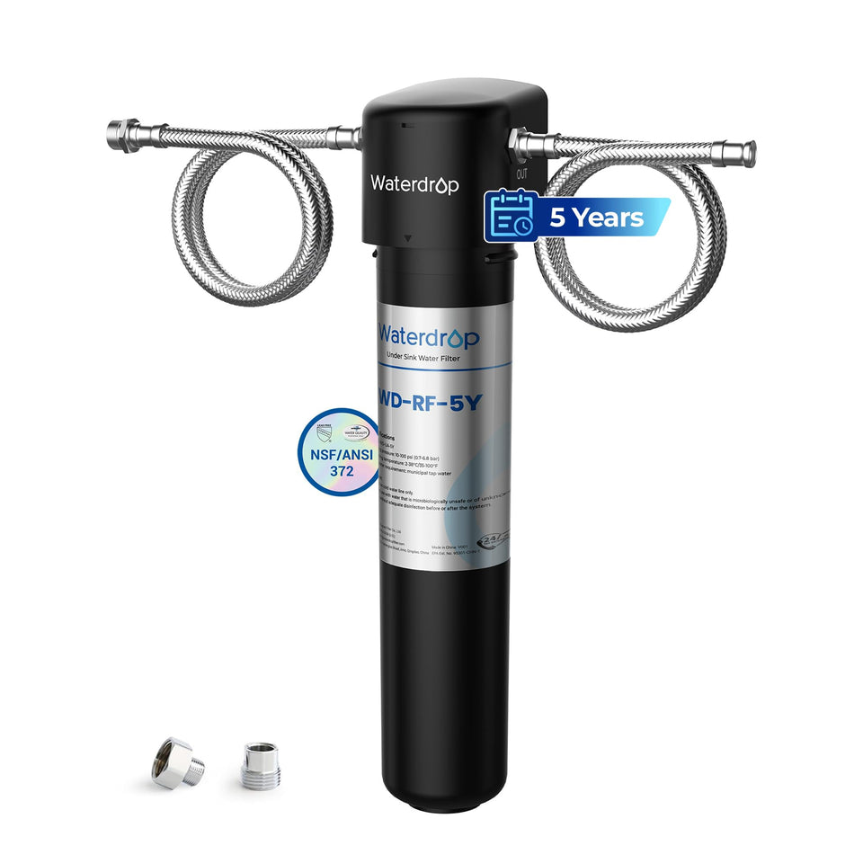Waterdrop UA-5Y under-sink filter system demonstrating compact install for purified water