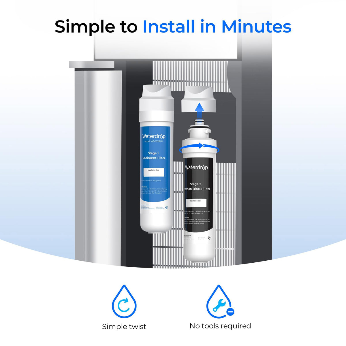 Waterdrop W281 uses food-safe, BPA-free materials for cold water