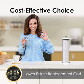Reduces taste and odor by lowering chlorine levels.