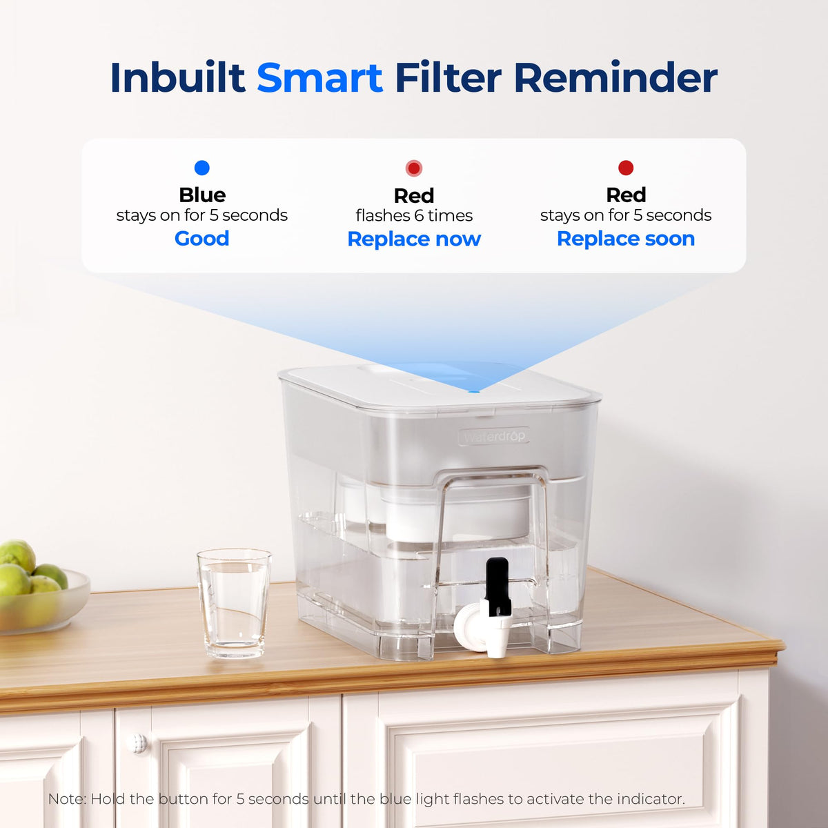 Waterdrop WFD-22L-DF filter-change reminder aids maintenance