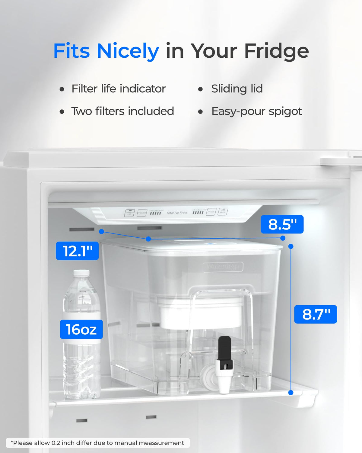 Waterdrop WFD-22L-DF rapid-flow feature demonstrated for quick refills
