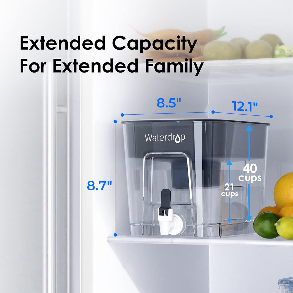 Waterdrop WFD-22L cap close-up highlighting odor-control design