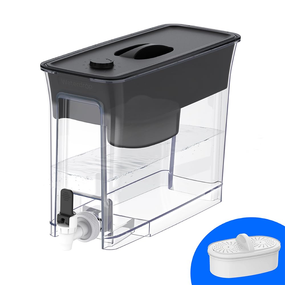Waterdrop WFD-40L-L top view dispenser on kitchen counter, showcasing compact design