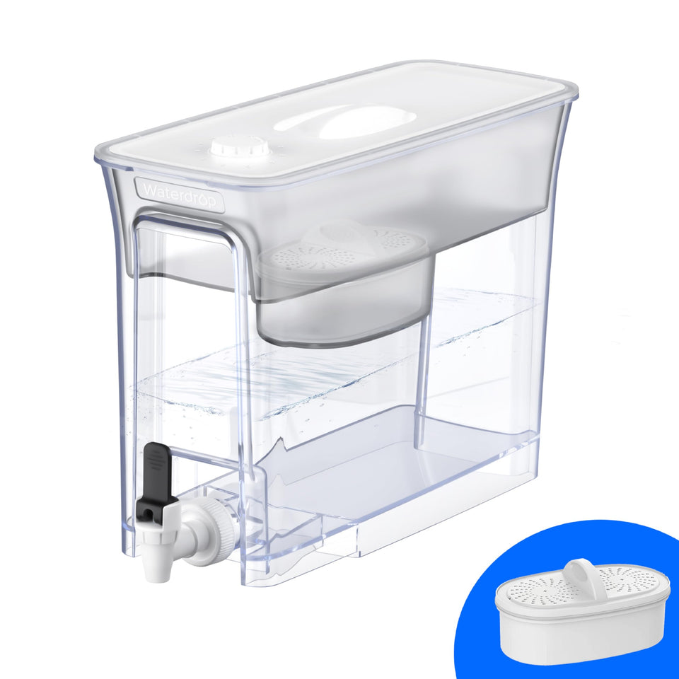 Waterdrop WFD-40W-L dispenser front view showing compact kitchen-friendly design.