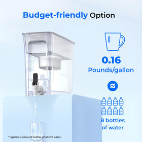 Waterdrop WFD-40W-L dispenser side view highlights slim profile for tight spaces.