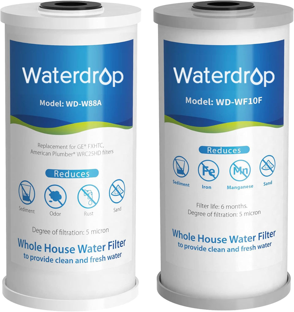 Waterdrop whole-house-filter-iron-reduction for clearer, rust-free water.