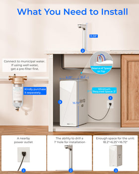 Waterdrop X12 kitchen-ready setup illustrates versatile home use for drinking and cooking.
