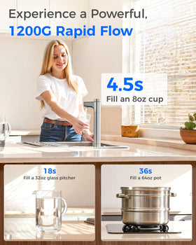 Waterdrop X12 tankless design showcase saves under-sink space.