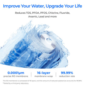 Waterdrop X12-F3 filter flow test demonstrates high capacity.