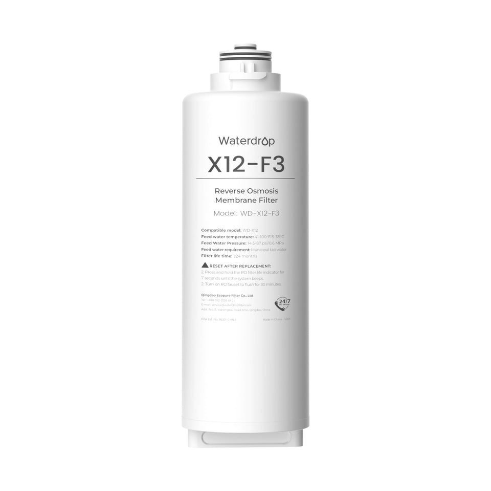 Waterdrop X12-F3 filter close-up of the ultra-fine membrane for clean water.