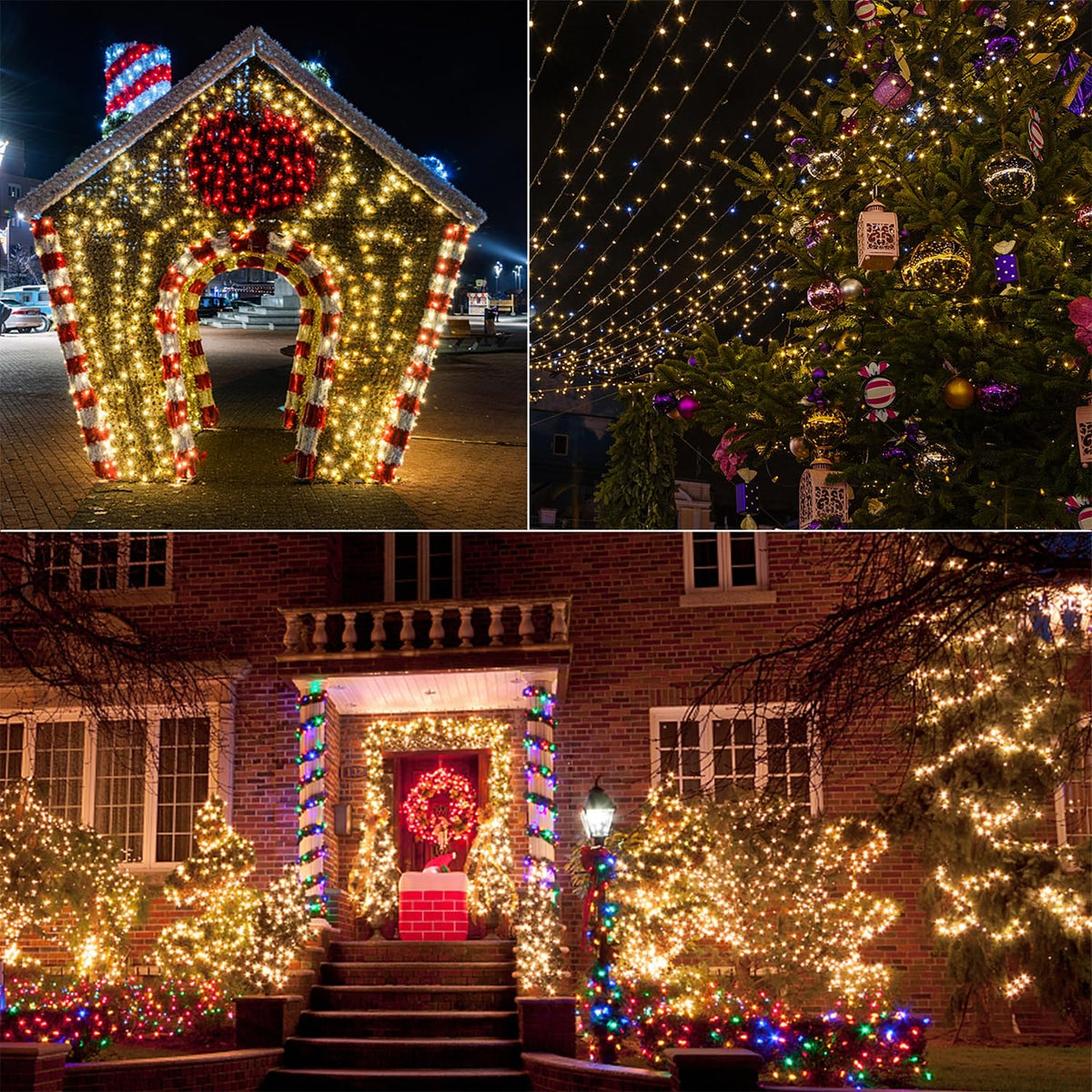 Waterglide 328ft green wire string lights shown across a patio for long-range decoration.