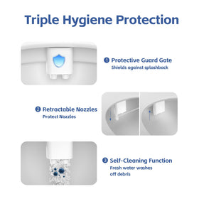 Waterlace adjustable pressure knob offers soft or strong spray.
