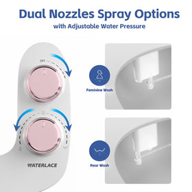 Waterlace self-cleaning nozzles keep hygiene between uses.